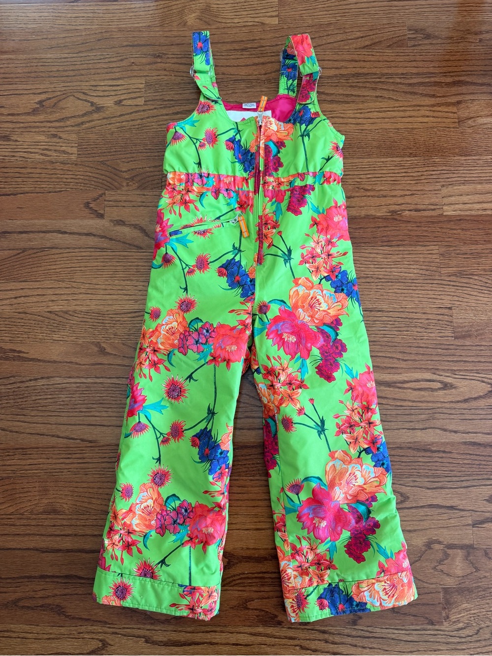 OBERMEYER Green Floral Vibrant Ski Bib 6